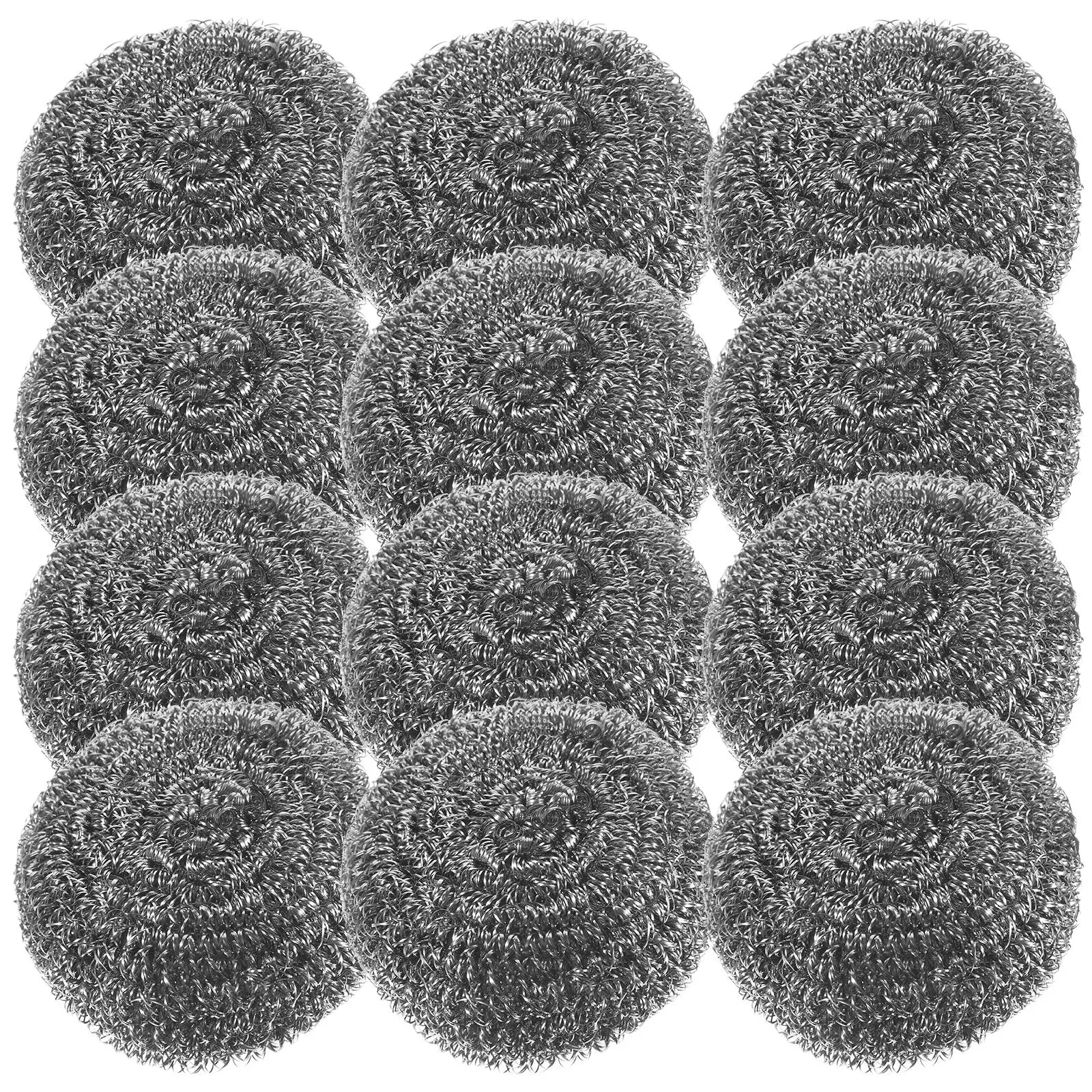 

12 Pcs Steel Wool Wire Cleaning Balls Pot Brush Stainless Water and Cleaner Washable Scrubber Pan Kitchen