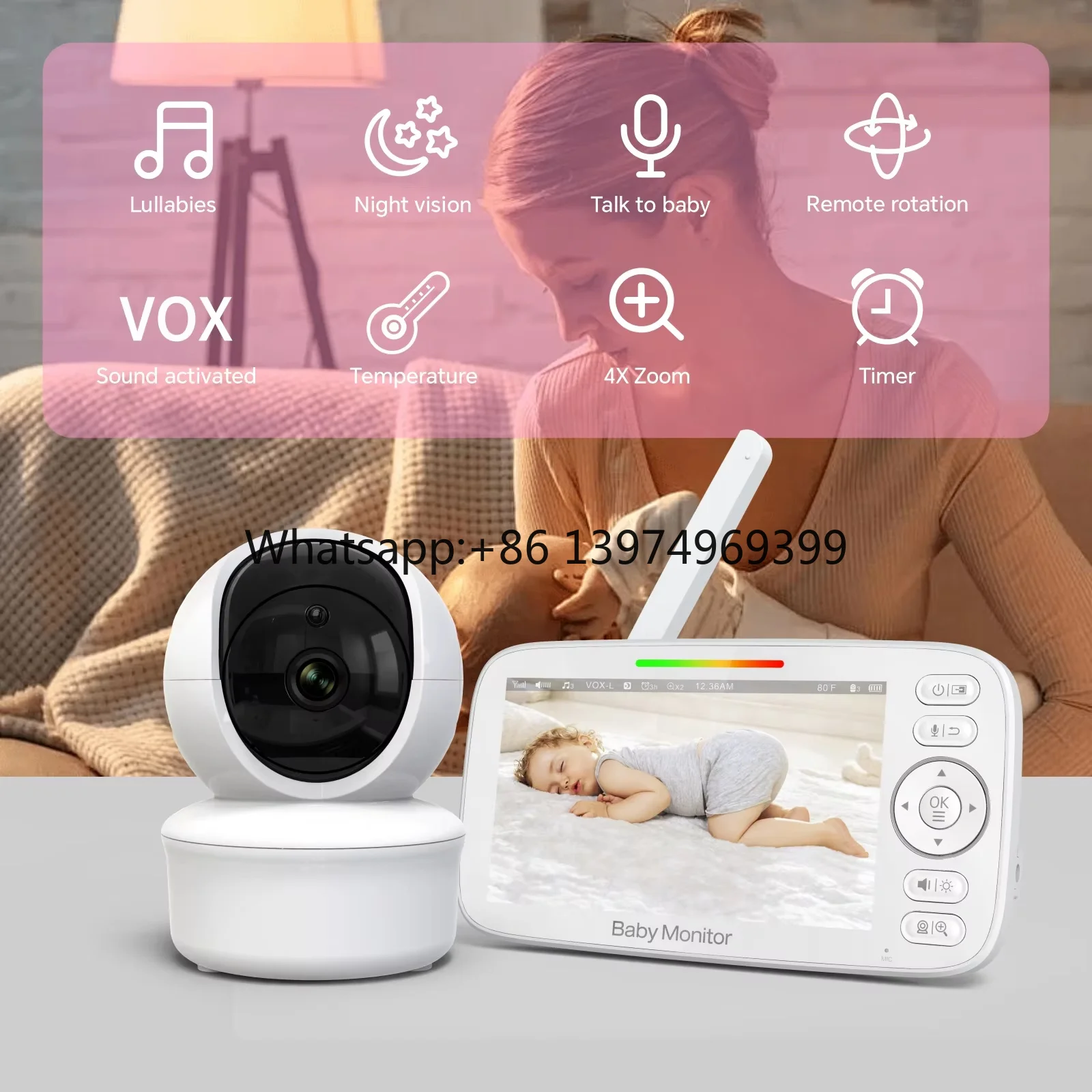 Baby Nursery Videos - Dual-Way Baby Camera 5 Inch Large
