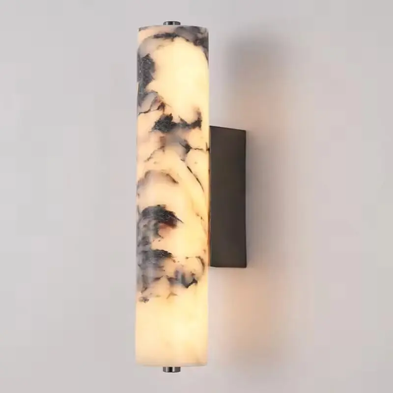 

Italian light luxury high-end marble living room wall lamp corridor aisle background wall