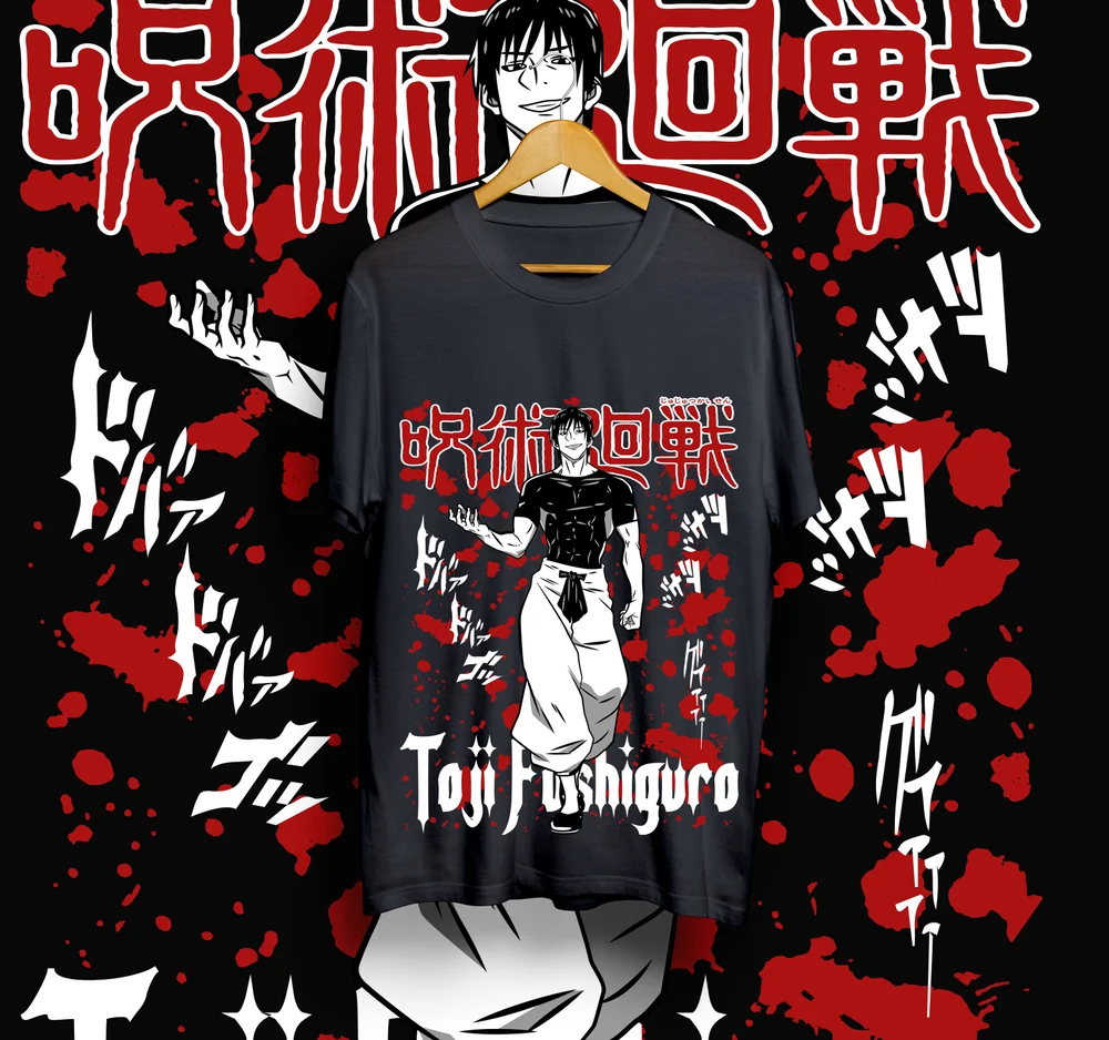 

Fushiguro Toji T-shirt Jujutsu Kaisen Anime Horror Manga Short Sleeve All Size