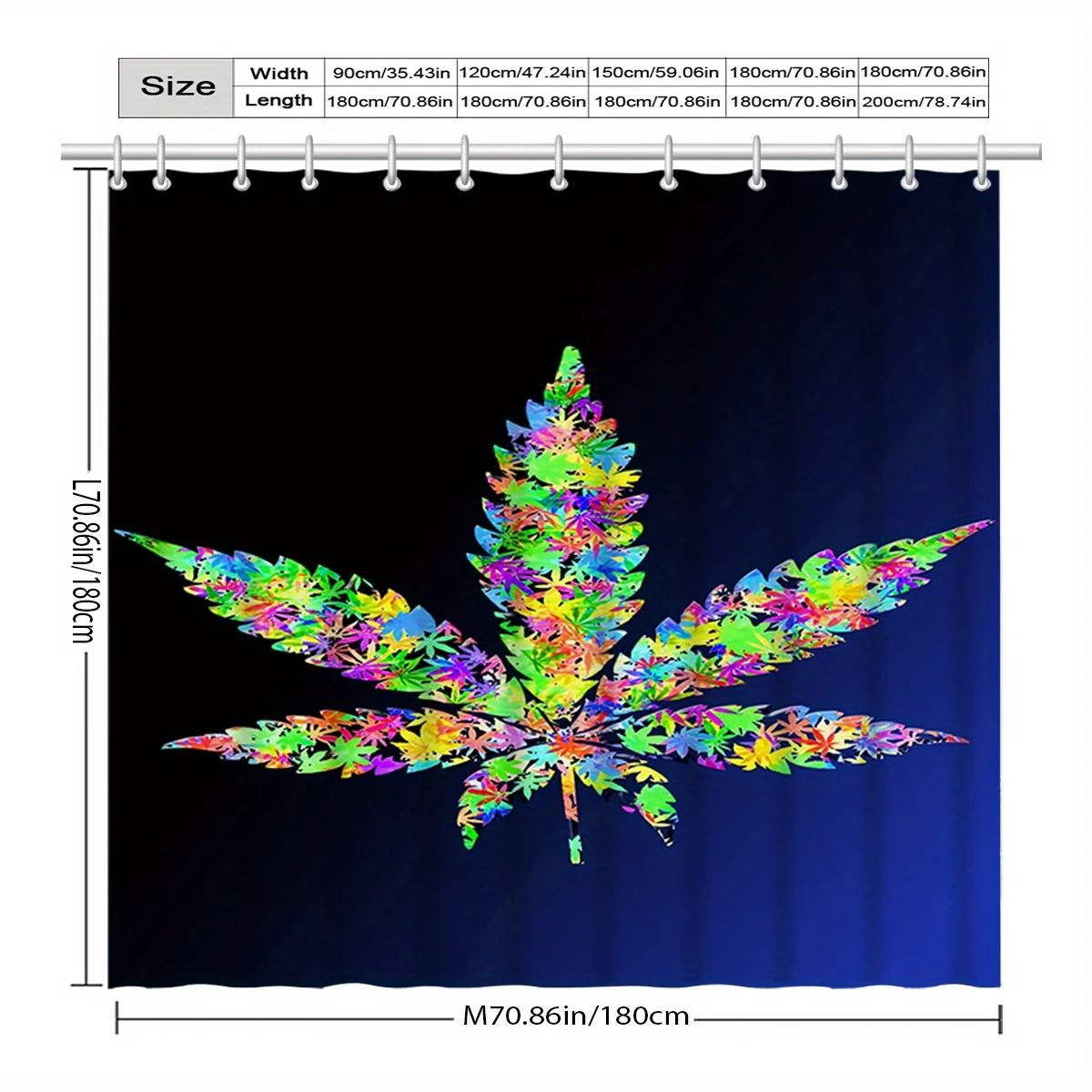 

Элегантная водостойкая занавеска для душа из полиэстера, красочный дизайн кленового листа, художественная водонепроницаемая противотуманная занавеска