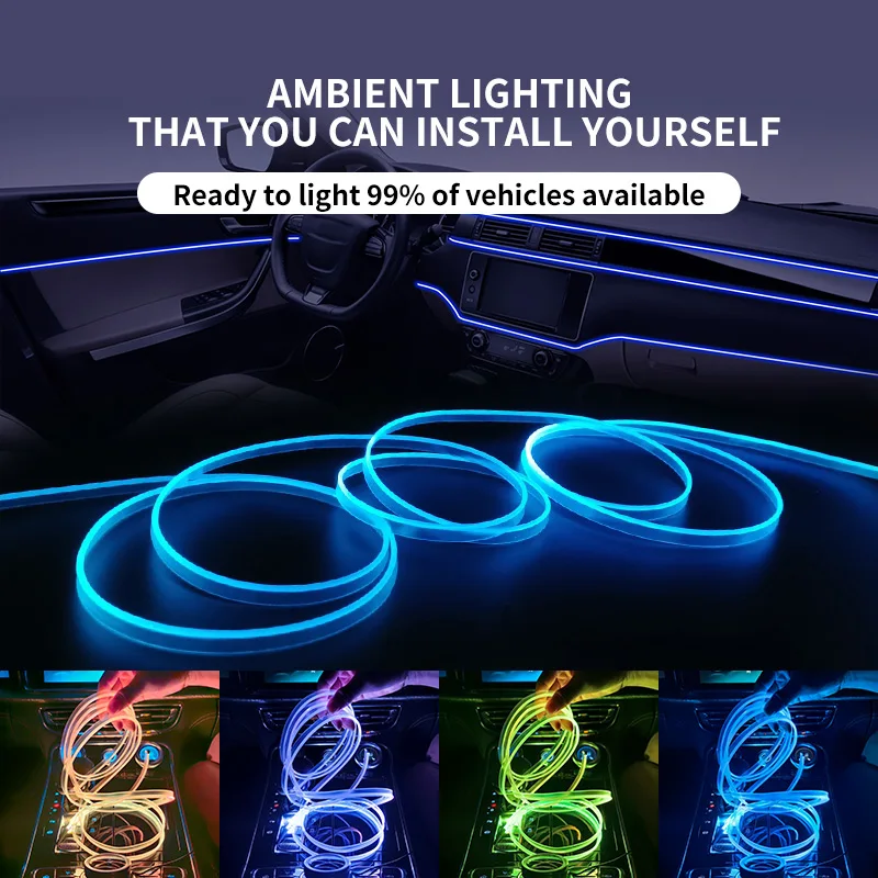 

5M Car Ambient Light APP Control Dashboard Center Console Colorful LED Strip Interior Decorative Lamps Atmosphere Light