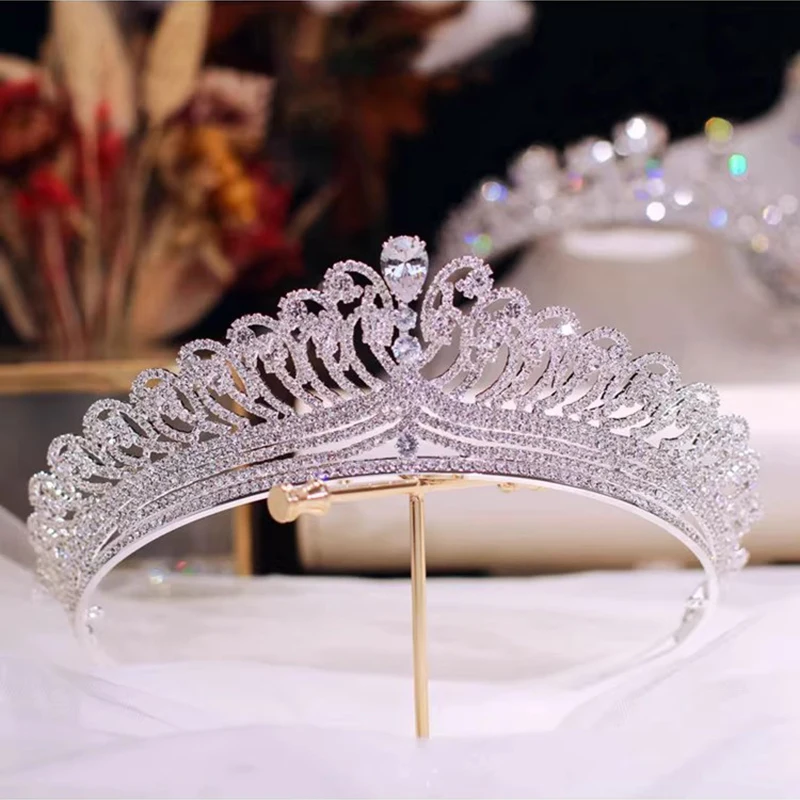 

Korean Style Fairy Crown Hair Accessory Sparkling Cubic Bride Wedding Banquet Birthday Coming-of-Age Exquisite Headwear
