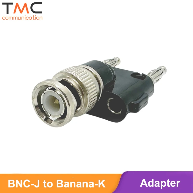 

RF Coax BNC Splitter BNC Male to Dual 4mm Banana Female Jack Coaxial Binding Post Connector for Radio Antenna