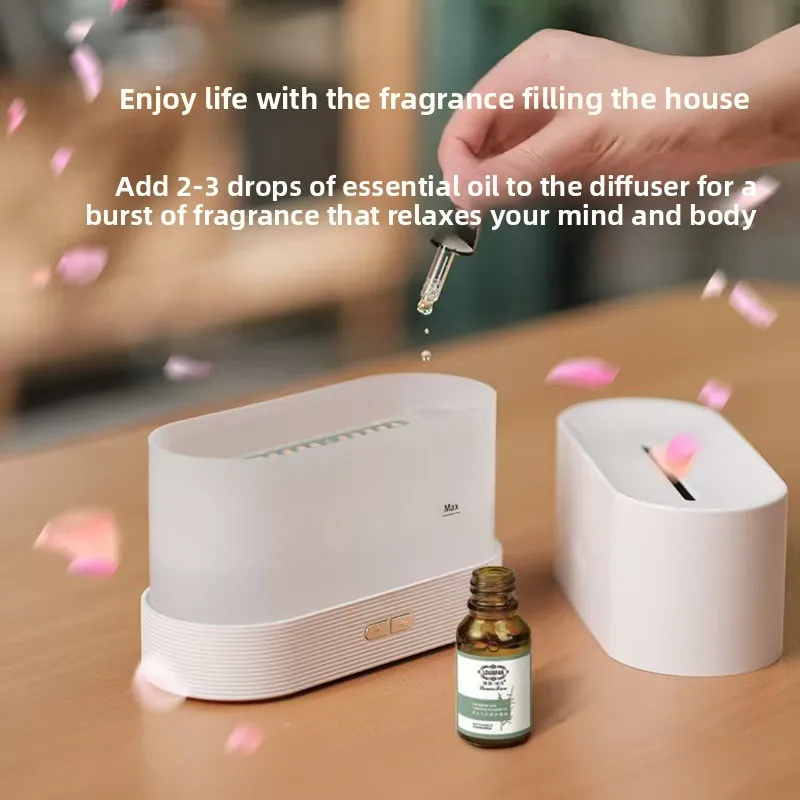 HUIBAOGE 3dSimulated Colorful Flame Aromatherapy Machine  Home atmosphere desktop office atomizing air humidifier