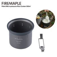 Olla arrocera de micropresión de gasolina y arce de fuego, taza de cocina portátil ultraligera para olla G3, utensilios de cocina para acampar y mochilero de 300ml