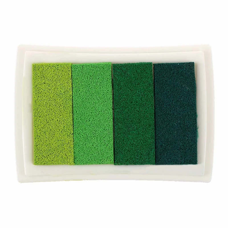 ABIJ-2X Inkpad Craft Multi Gradient Green 4 Colors Ink Stamp Pad Oil Based