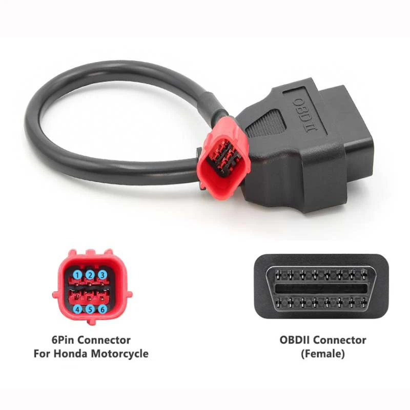 OBD Cable for Motorcycle Extension Cable ForHonda 3/4/5/6pin OBD2 Connec OBD2 Connectortor for Honda 16PIN OBD 2 Connector