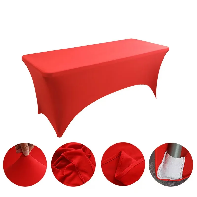 Spandex Tablecloth Tight Fitted Washable and Wrinkle Resistant Stretch Rectangular Patio Table Cover for Event Wedding Parties