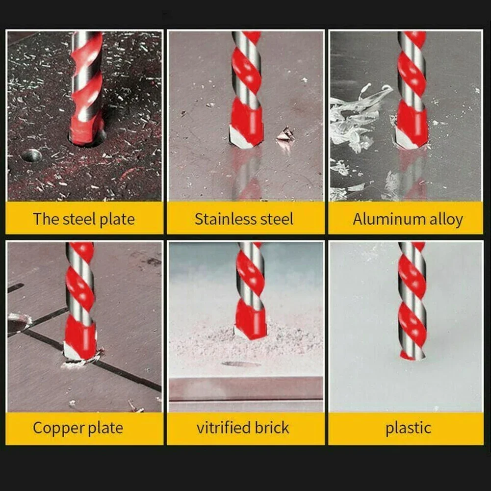 10 قطعة 6 مللي متر لقمة ثقب كربيد متعددة الوظائف الثلاثي لقمة ثقب للزجاج سيراميك الطوب الخرساني المعادن الخشب ثقب فتاحة