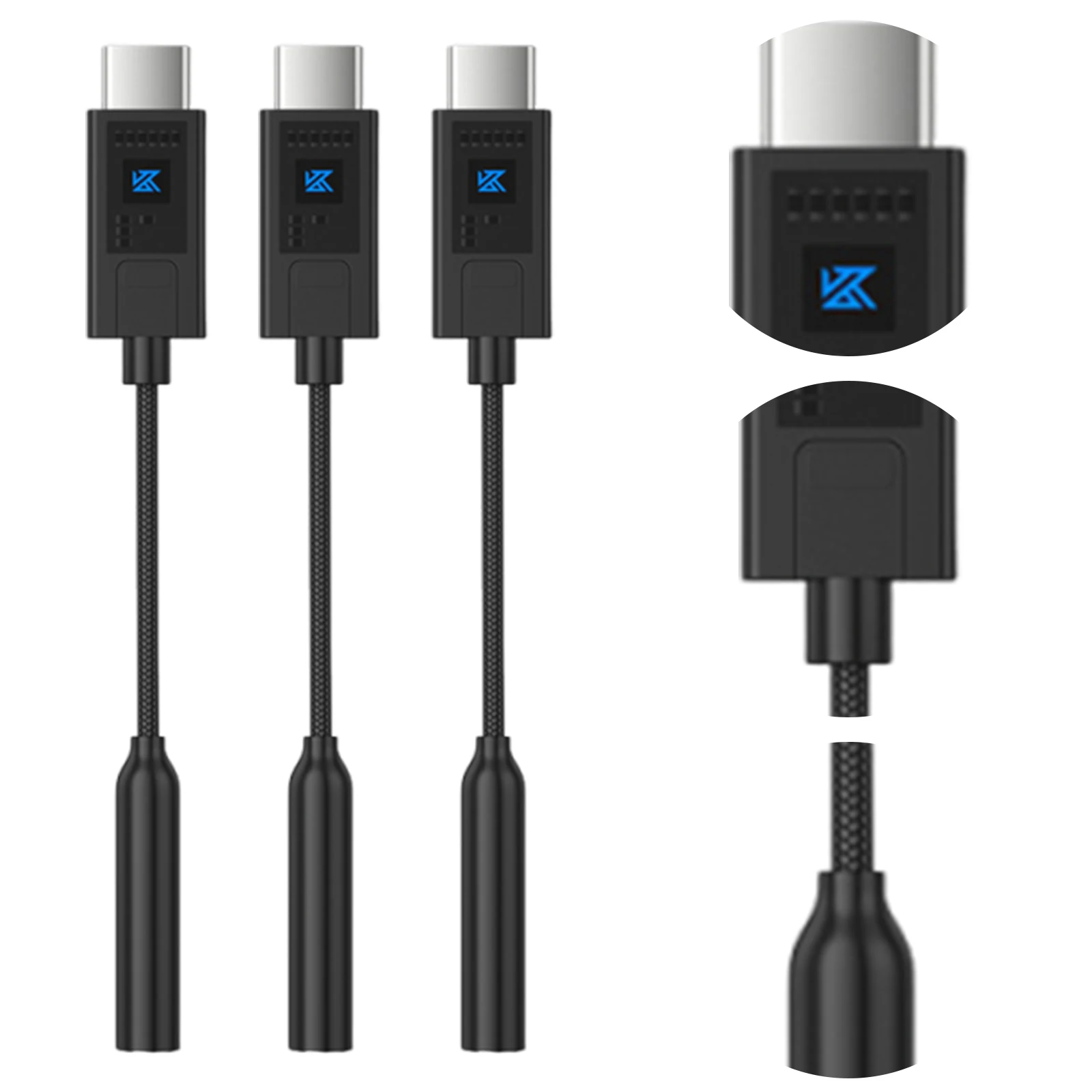 DAC Decoding Amplifier Professional 4-Stage EQ Tuning Headset Audio Adapter Earphone Adapter Cable for Mobile Phone Tablet