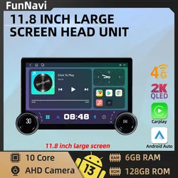 11.8 Inch Screen 2 Din 10 core Android Car Radio Navigation Multimedia Carplay GPS WiFi Head Unit Autoradio Car Stereo with Fan