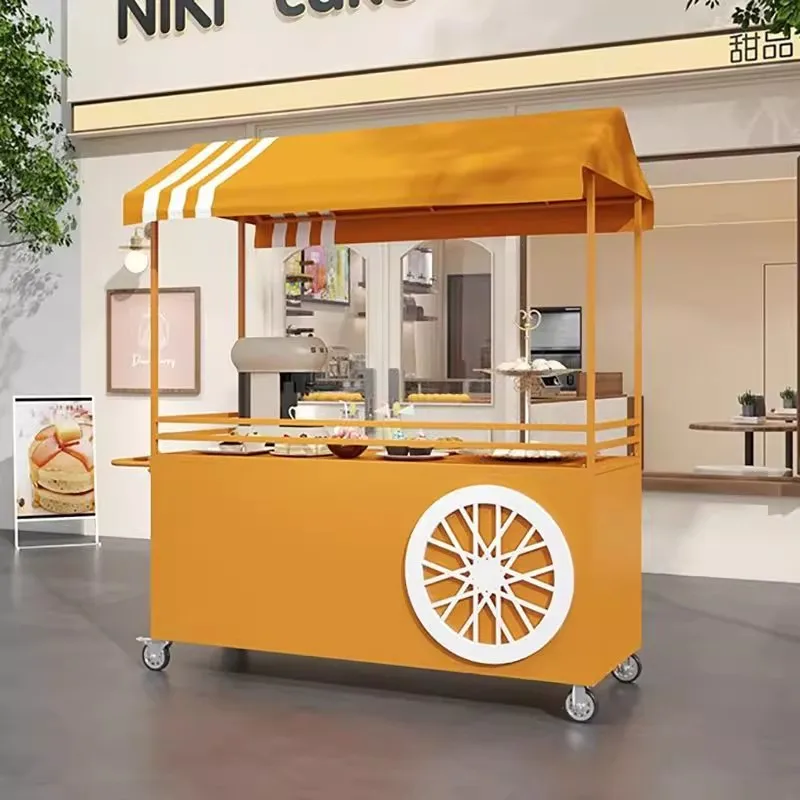 

Float wrought iron stall trolley night market stall mobile dining car Internet celebrity market