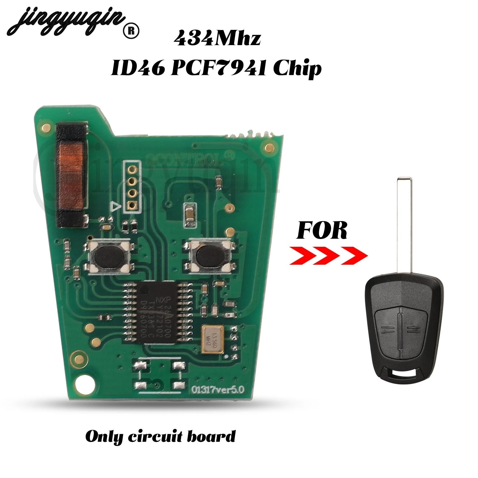 jingyuqin 2BT 434Mhz ID46 PCF7941 Chip Remote Car Key Circuit Board Fob For Opel Vauxhall Corsa D 2007-2012 Astra H 2004 - 2009