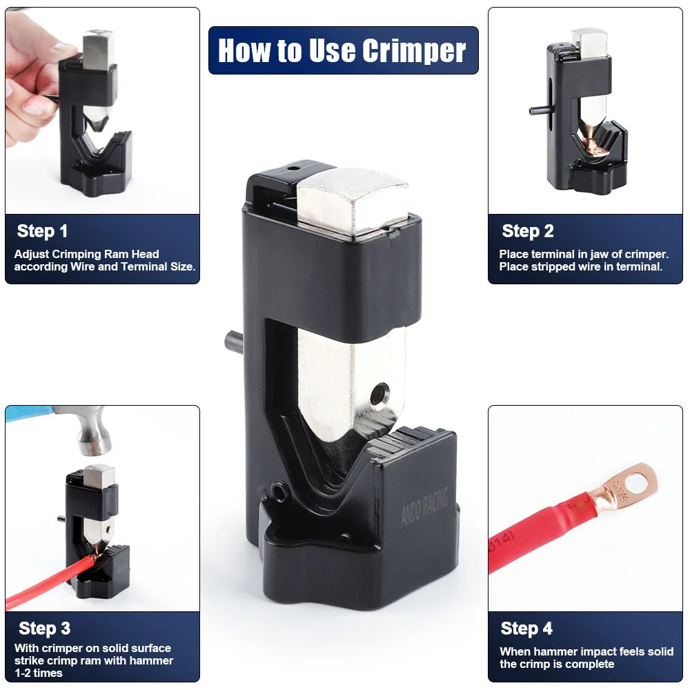 Pince à sertir pour borne de fil d\'électricien, outil de soudage, câble LDPCable, marteau, pince à sertir, pince à riveter, convient de calibre 16 à