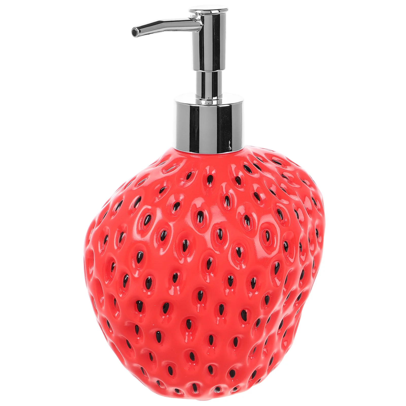 

Strawberry Soap Dispenser Red Plastic Pump Bottle For Bathroom Shower Travel Body Wash Lotion Container Refillable Skincare