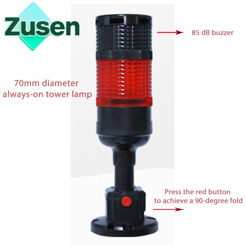 

Zusen 70mm One layer TB70-R-BZ-2/2Y 12V 24V warning light signal LED three-color machine tool indicator with Sound