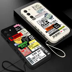 Trend Label Barcode Luxury Phone Case For Samsung Galaxy S24 S23 S22 S21 S20 S10 S9 Note 20 10 Ultra Plus Pro FE 4G 5G Cover