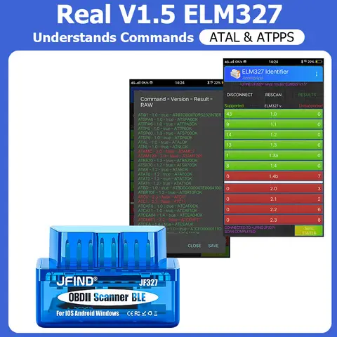 JFIND JF327 BLE ELM327 OBD 2 OBD2 Car Diagnostic Tools PIC18F25K80 Bluetooth 5.1 for Android/IOS Car Scanner PK Vgate KONNWEI