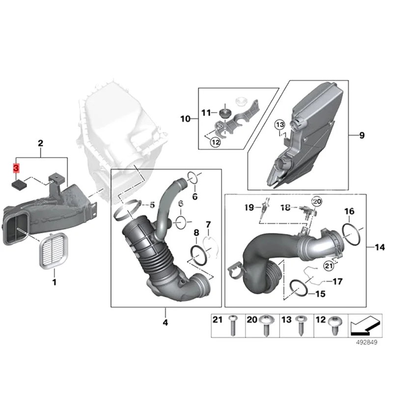 

L37A-Intake Duct 13718651955 Intake Pipe For BMW X7 7 5 8Series Engine Intake Pipe Car Intake Duct