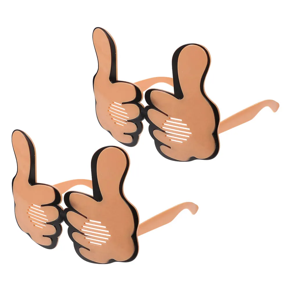 2 Stuks Nieuwigheid Bril Fun Duim Omhoog Vorm Comfortabele Fit Party Zonnebril voor Verjaardag Vakantie Evenementen Festival Accessoires Prop