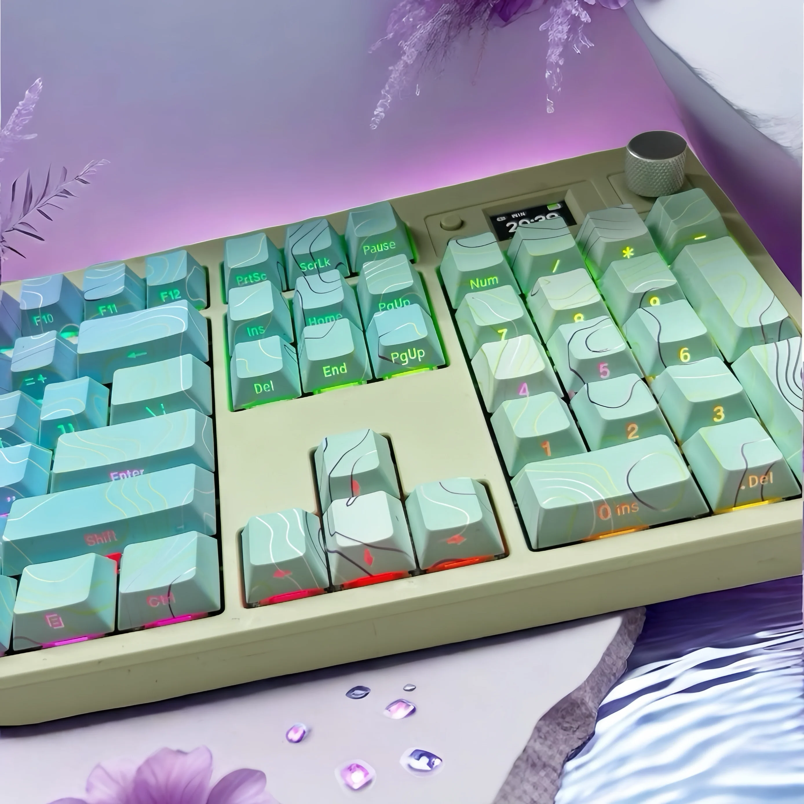 

Прозрачная клавиатура с фиолетовой боковой гравировкой 61, 68, 84, 86, 96, 104, 108 MX 8,0, механическая клавиатура