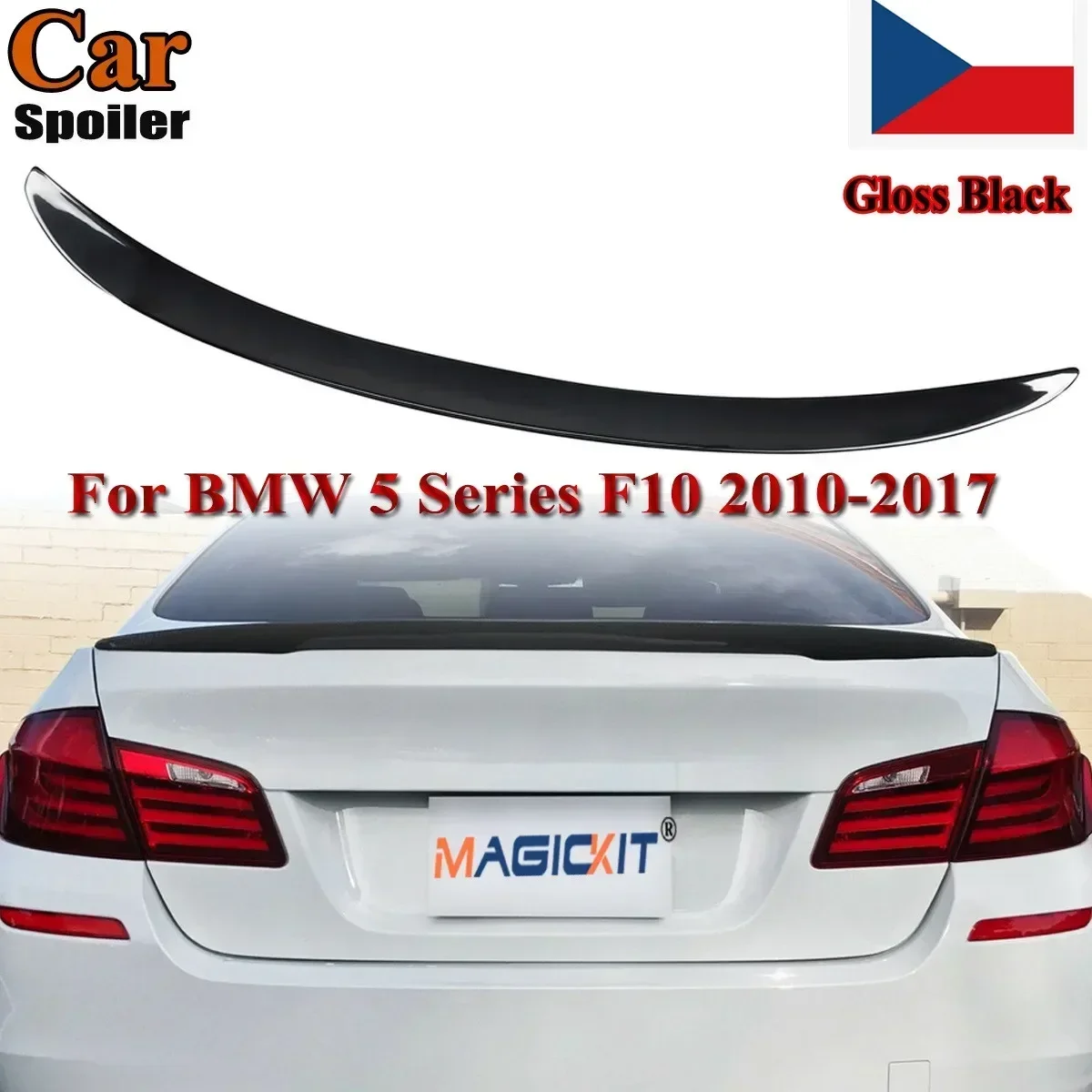 

MagicKit FOR BMW 5 SERIES F10 SALOON 2010-2017 REAR BOOT LIP SPOILER GLOSS BLACK P STYLE