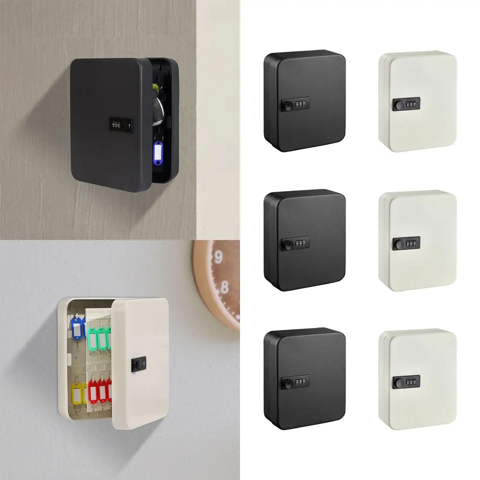 Key Lock Box Space Saving Keys Cabinet Key Storage Box Key Organizer Holder for Office Hotels Wall House Valet Services