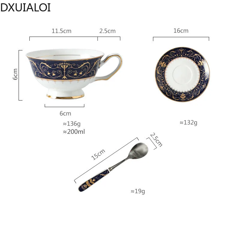 DXUIALOI British style ceramic cup creative court  coffee cup mug water cup afternoon tea cup dish set home decoration 250ml