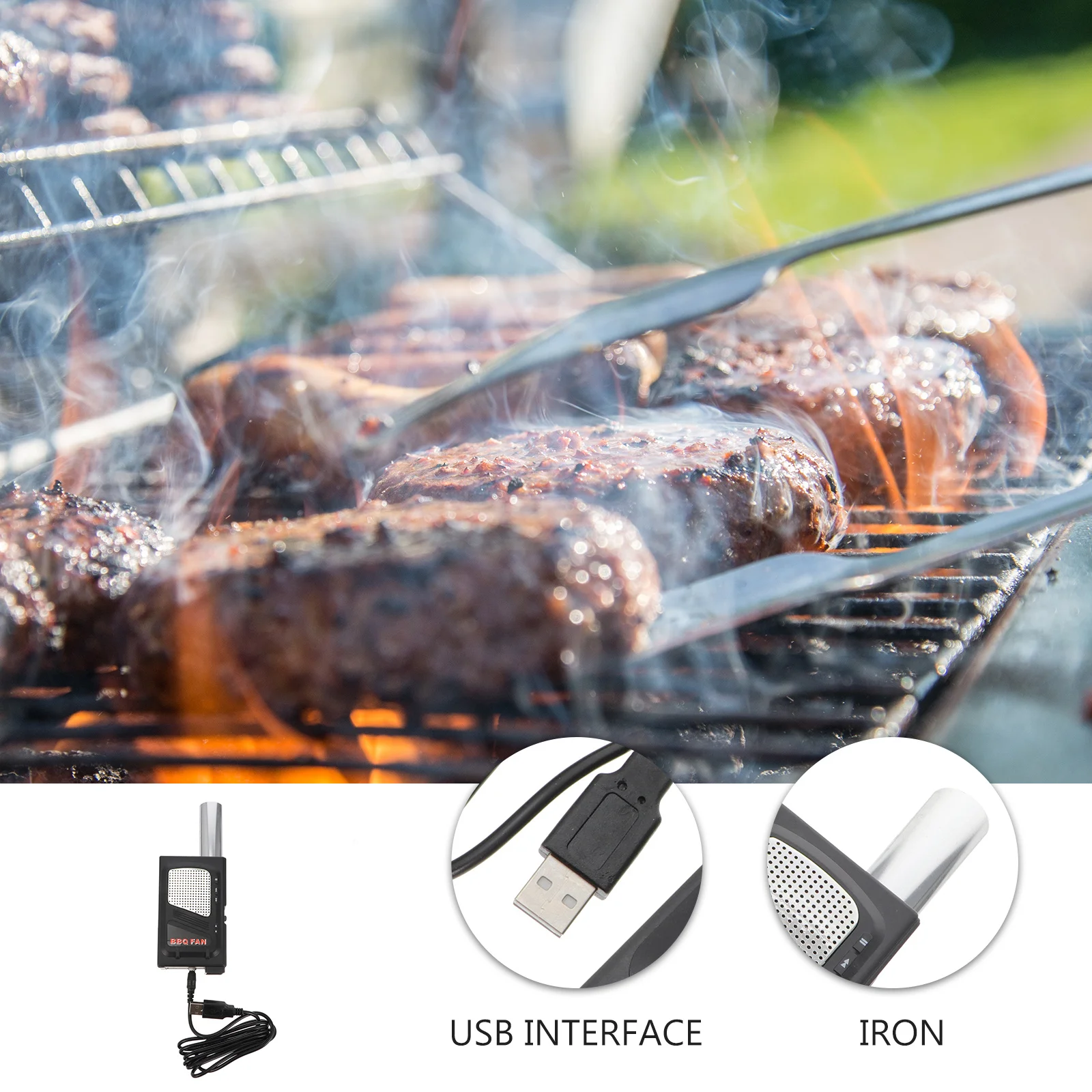 

Electric Bbq Fan Starter For Charcoal Grill Bbq Cooking Tool Outdoor Barbecue Blower Camping Picnic Supplies Air Fire