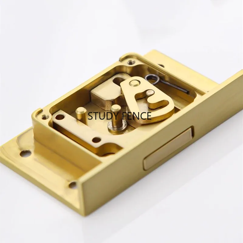 1PC Antique Metal Drawer Lock Wine Cabinet Door Lock Square Metal Lock Furniture Hardware Accessories with Keys Chinese Style