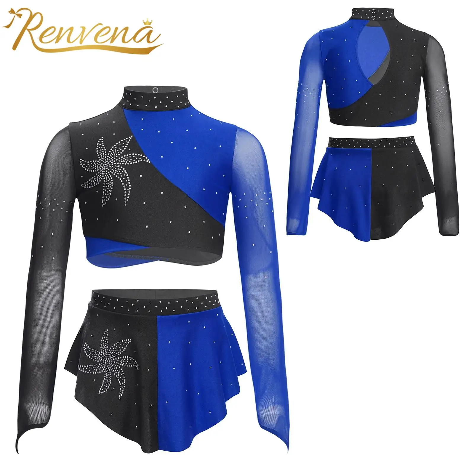 Children Ballet Cheer Dance Outfits Skating Costume Suits Cheering Team Clothes Sets Girl Kids Cheerleader Costume Dancewear