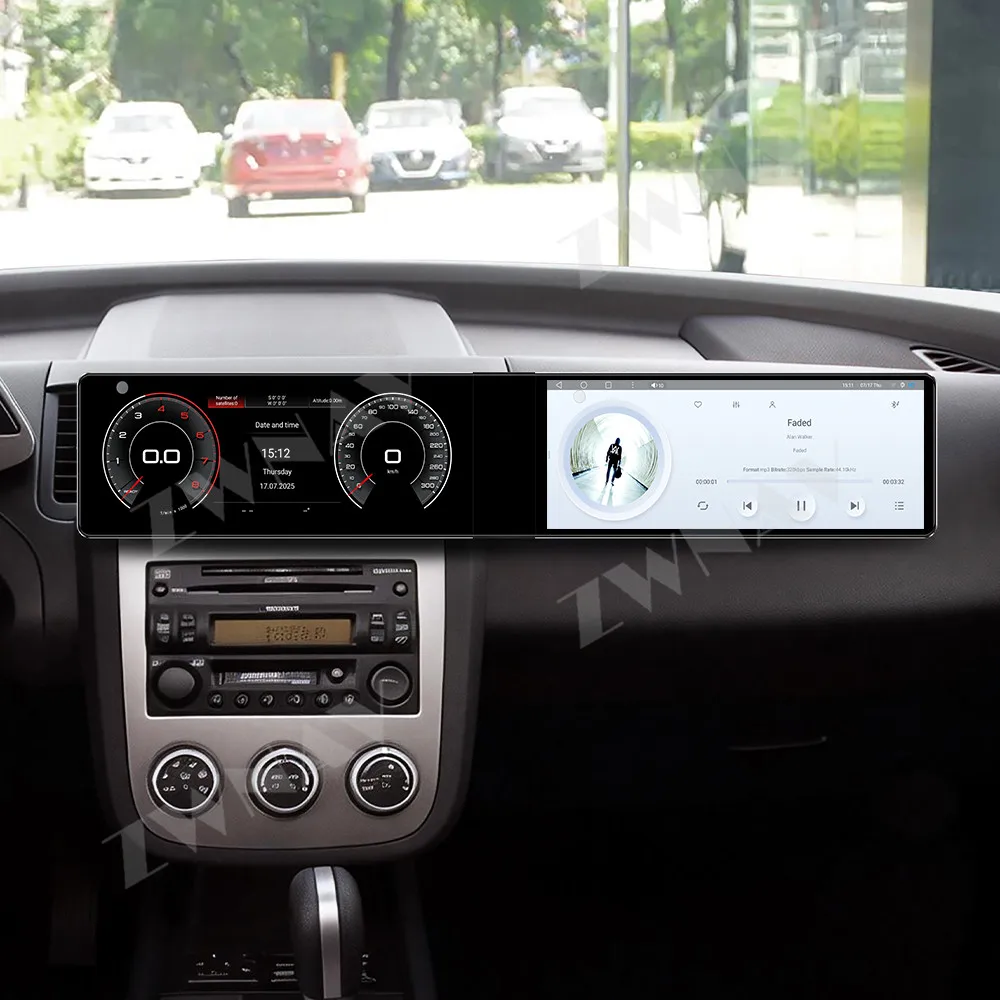Para Nissan Murano 2004-2008, Player Multimídia GPS para Carro com Tela Dupla HD de 12.3" Android 13, Acessórios para Interior de Carro