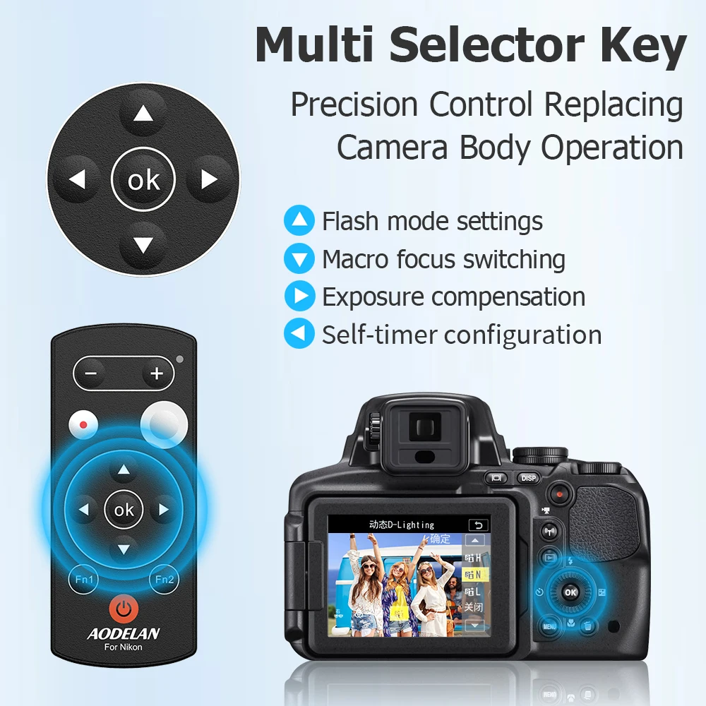 AODELAN Remote Kontrol Kamera Nirkabel Shutter Release untuk Nikon Z5 Z30 Z6II Z7II Zfc P1000 P950 Z50 B600 A1000; Ganti ML-L7