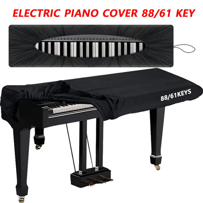 Piano Keyboard Covers for Digital Electric Pianos, Full Cover Drawstring Lock Music keyboard Protector Cover For 61 & 88 Keys