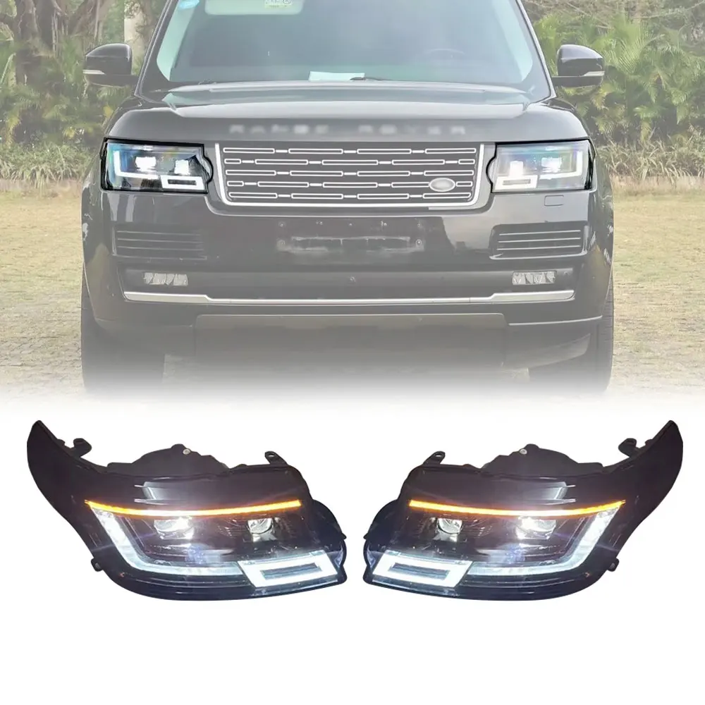 Upgrade Headlamp For Range Rover Vogue 2013-2017 2 LED Lens Upgrade Headlight to 2023 style