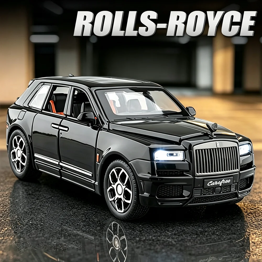 1:32 Rolls Royce Cullinan Silver Spur‌ Alloy Diecast Toys Cars Model with Sound Light Pull Back Miniature Vehices for Kids Gifts
