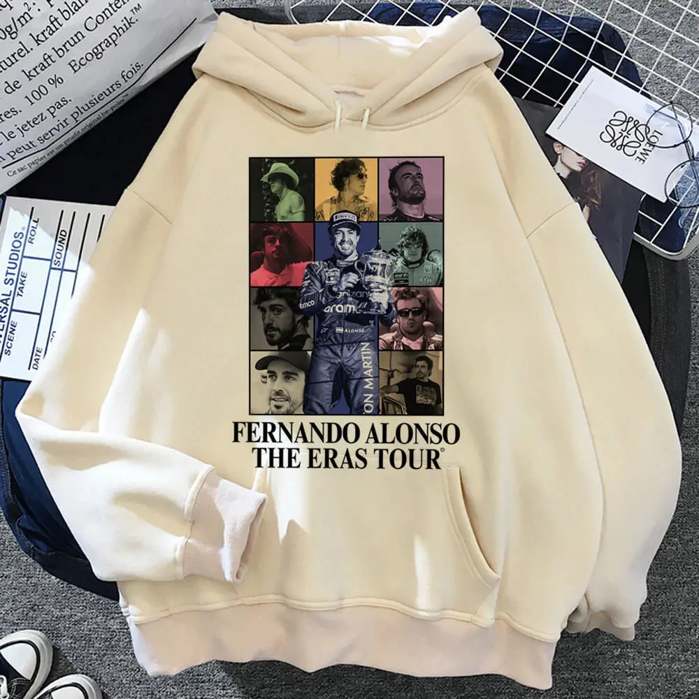 فرناندو ألونسو هوديي harajuku ملابس غير رسمية نمط الإناث البلوز بلوزات النسيج الناعم أنيمي مانغا تصميم مطبوع