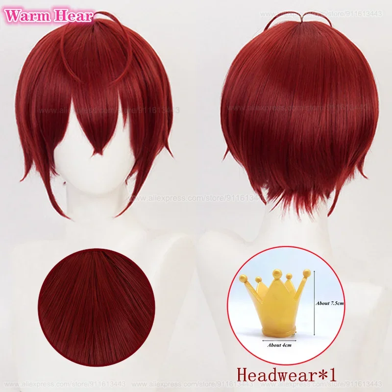 30cm Riddle Cosplay Wig Anime Short Red Wig Riddle Rosehearts Cosplay Anime Wig And Headwear Heat Resistant Synthetic Party Wigs