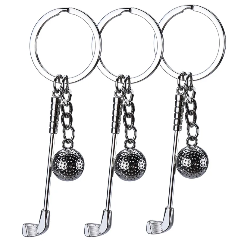 1PCS Golf Club Ball Keychain, Sports Themed Keyring Souvenirs Pendants Toys for Players Athletes Teammates alloy golf gift new