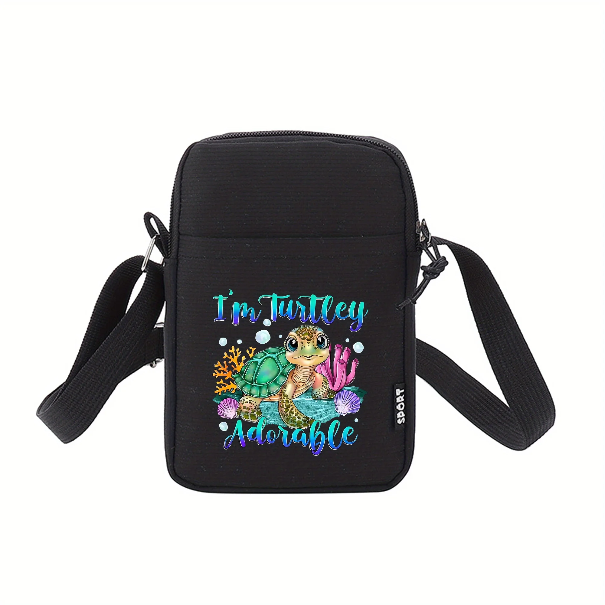 حقيبة الهاتف المحمول بنمط السلحفاة المرجانية، محفظة عصرية مطبوعة للعملات المعدنية، متعددة الوظائف، حقيبة كروس صغيرة بسحاب، أفضل هدايا الهالوين