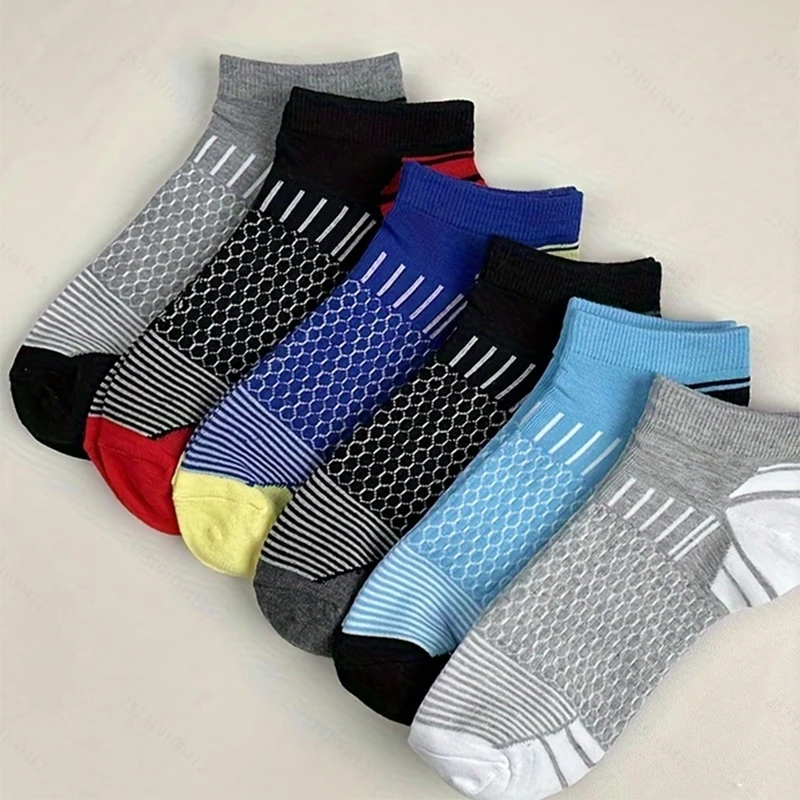 Men\'s Cushioned Low Cut Athletic Ankle Socks For Running Hiking Cycling Spring And Summer Autumn Sports Casual Sokken Men Gifts