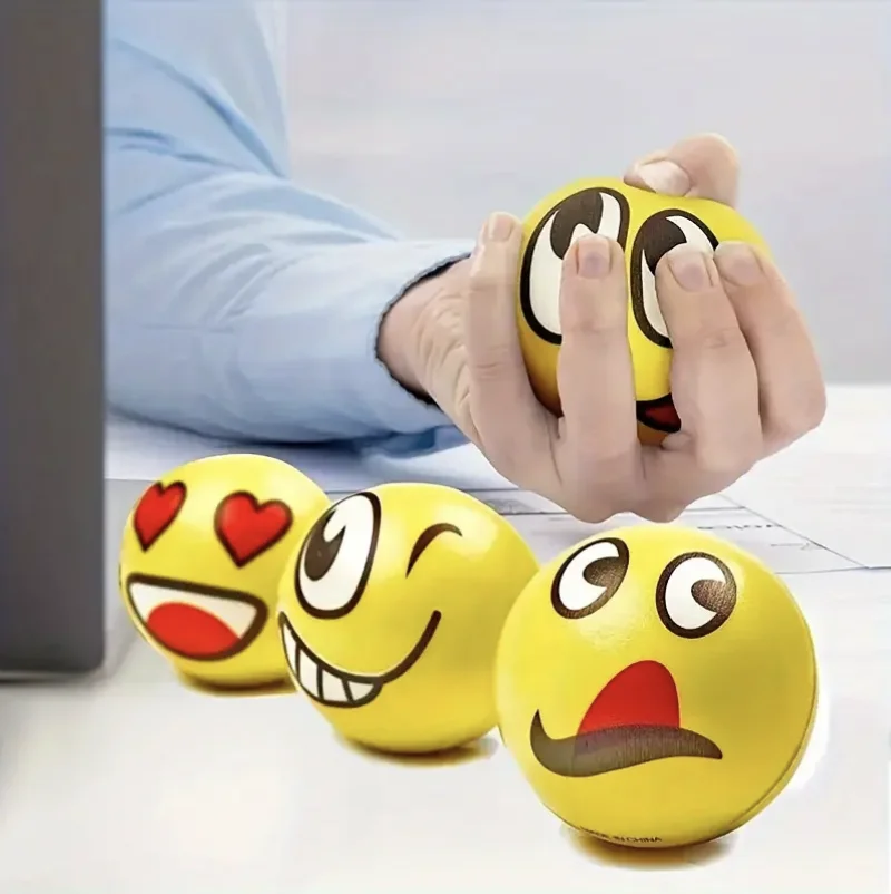 12 sztuk wyciskanie buźki PU zabawna pianka wyraz miękka piłka zabawka gąbka piłka ciśnieniowa dziecięca zabawka sportowa dla dorosłych piłka