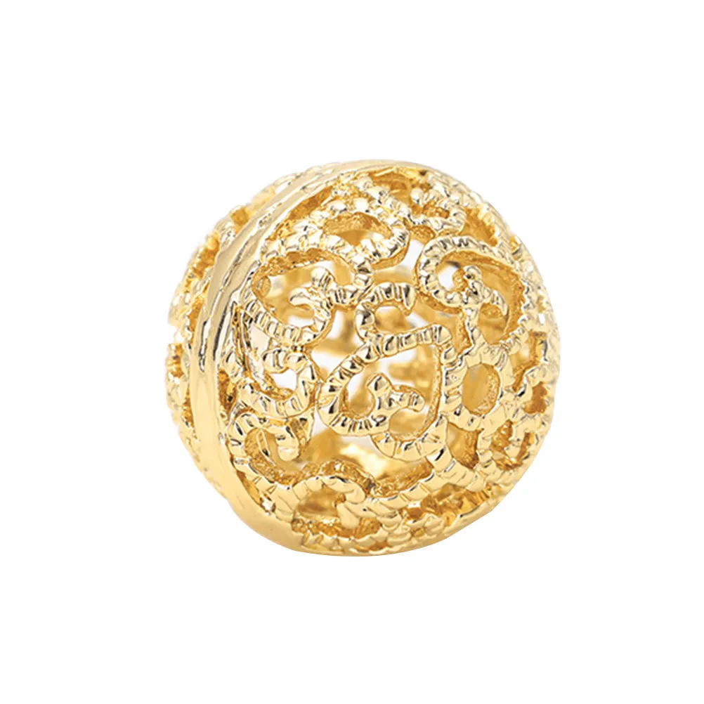 

10Pcs 8Mm Gold Hollow DIY Beads Large Hole Loose Beads for Jewelry Making Bracelet Necklace Gift Decoration Bracelet
