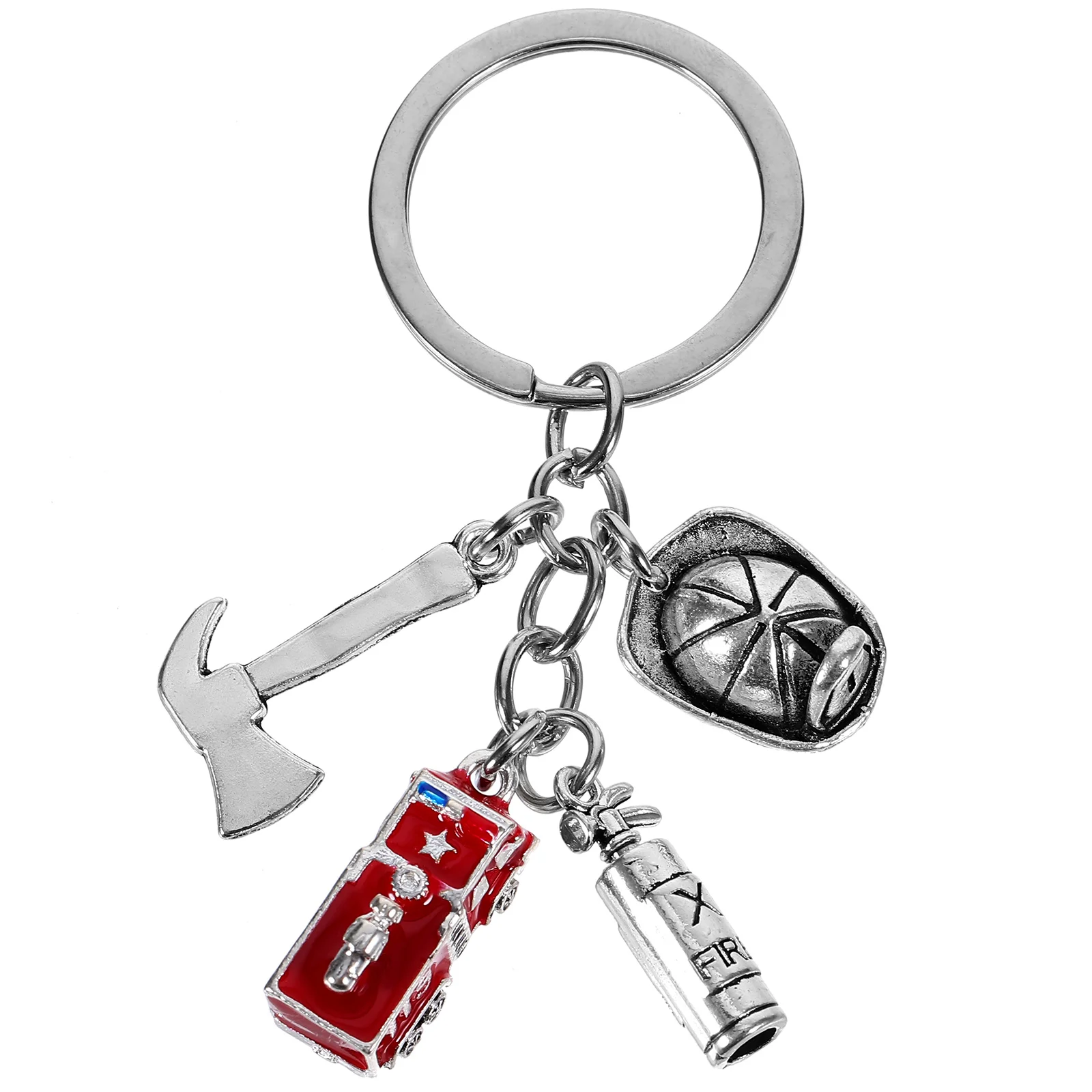 Mens Gifts Firefighter Safety Equipment Fireman Keychain for Keys Chains Women Bulk Car