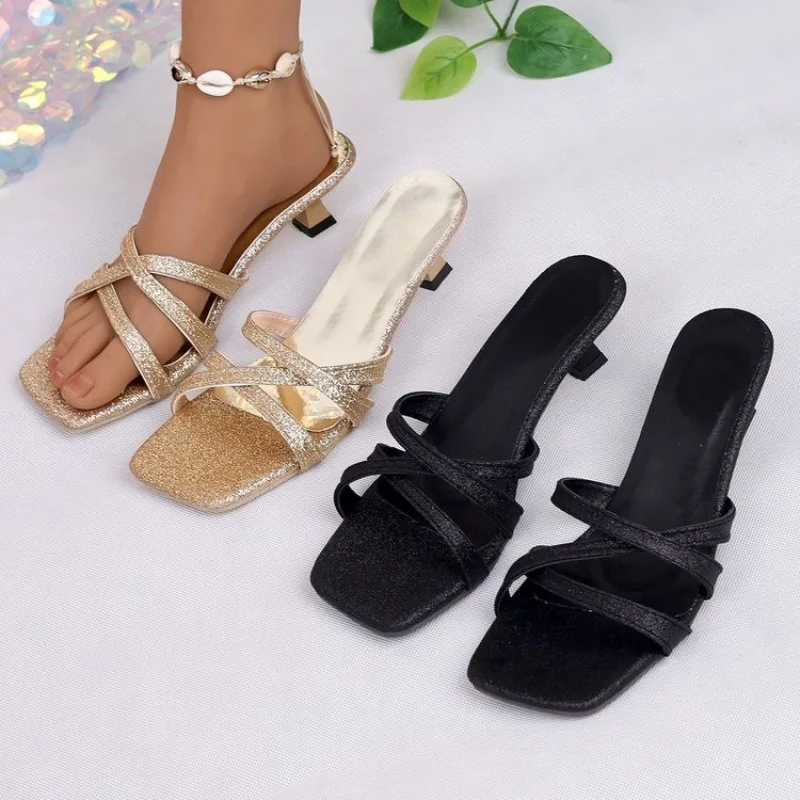 Women Sandals 2025 New Summer Flat Platform Sandals Luxury Casual Bridal Wedding Shoes Strap Beach Roman Home Slides Women