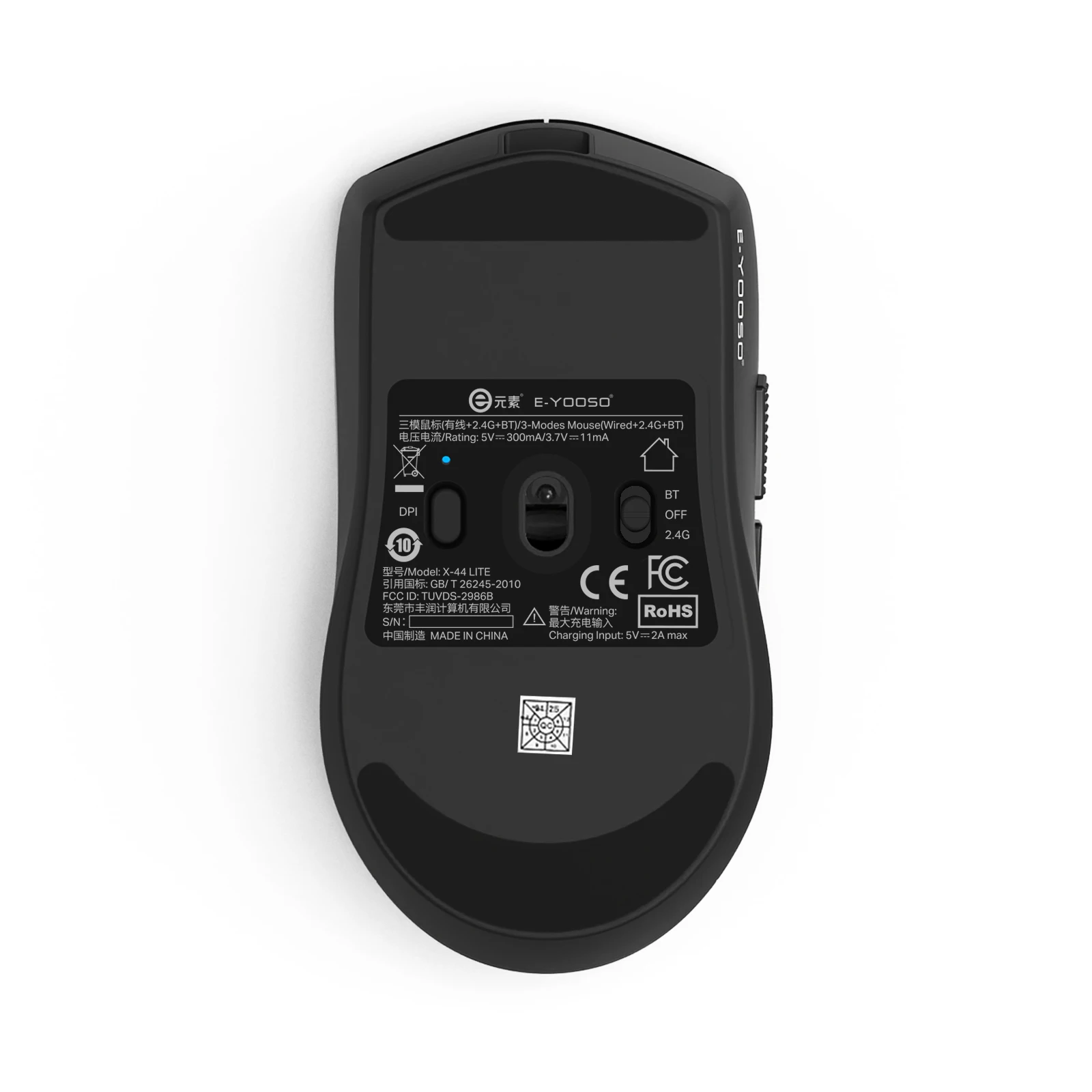 E-YOOSO Wired Gaming Mouse Tri-Mode 2.4G /BT/USB-C Ultra Lightweight Rechargeable Computer Mouse for Laptop/PC/Mac