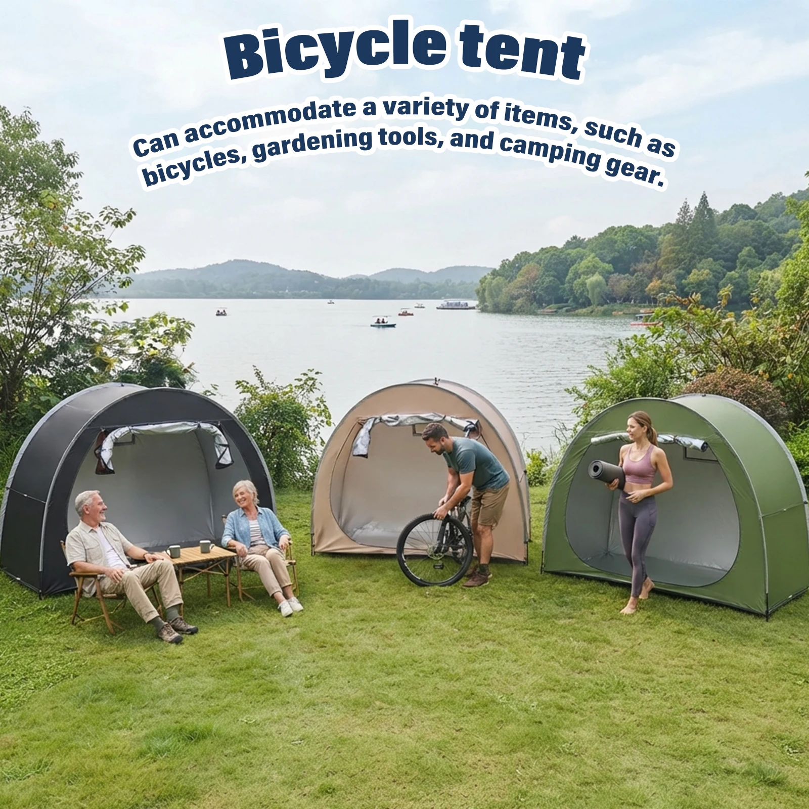 1 Pack Bike Storage Tent, Large Capacity for Cyclists, Dome Shape, Foldable Outdoor Shelter for Backyard Bicycle Storage Gear