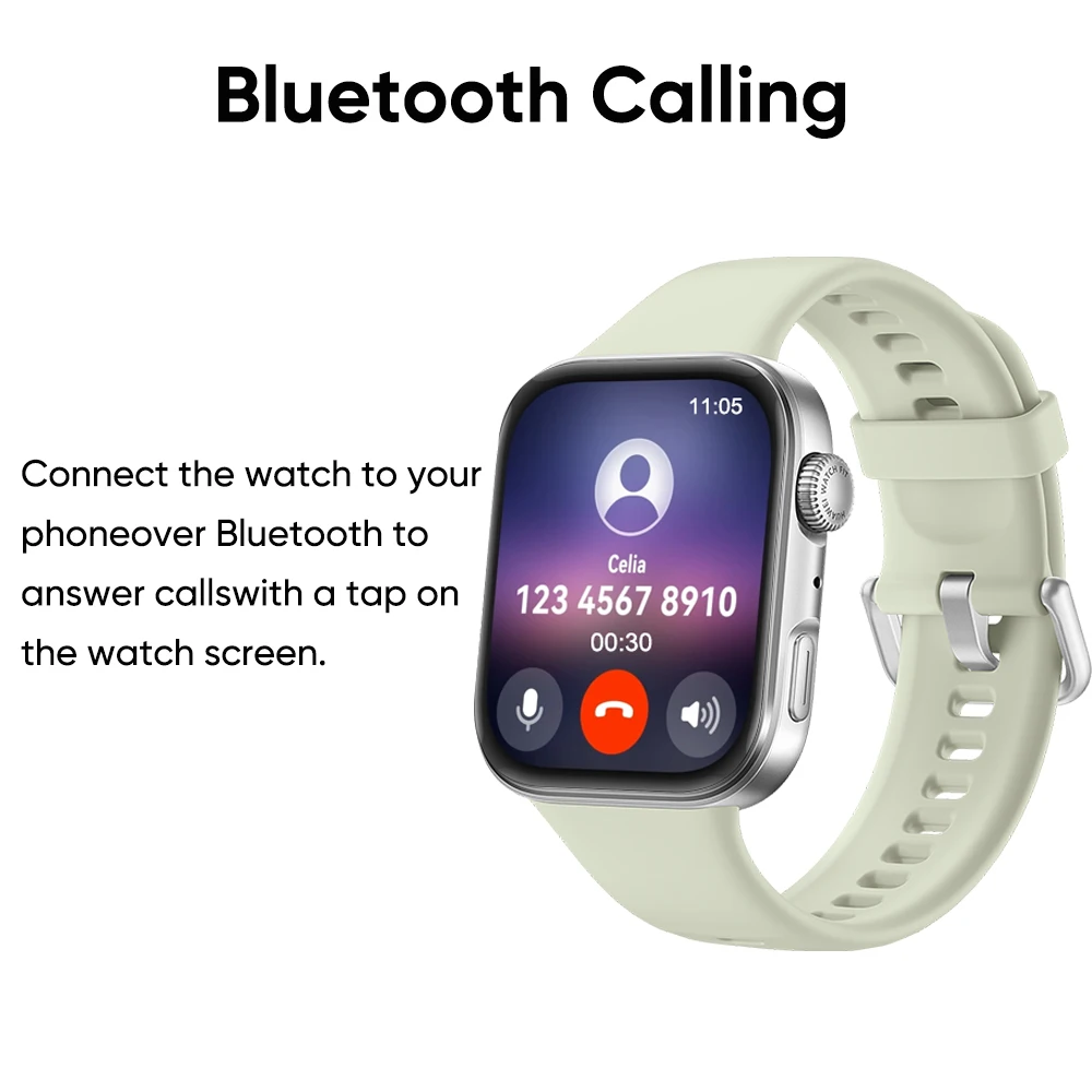 ساعة هواوي فيت 4 الذكية، شاشة AMOLED مقاس 1.82 بوصة، ساعة ذكية لمراقبة الصحة والاتصال بالبلوتوث حتى عمر البطارية 10 أيام