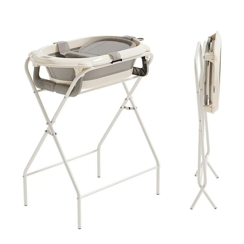 7-in-1 Premium Complete Have Temperature Infant Bathing Kit Set Baby Bathtub Rack & Ergonomic Design for Newborn Bathing Comfort